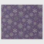 Papier Cadeau Snowflakes argenté violet Motif (Plat)