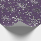 Papier Cadeau Snowflakes argenté violet Motif (Coin)