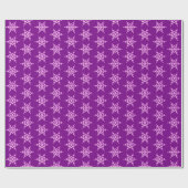 Papier Cadeau Snowflakes, cristaux d'orchidées pâles sur violet (Plat)