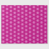 Papier Cadeau Snowflakes, cristaux rose pâle sur magenta (Plat)