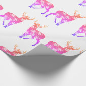 Papier Cadeau Snowflakes de cerfs Vacances d'hiver Papier d'enve (Coin)