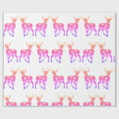 Papier Cadeau Snowflakes de cerfs Vacances d'hiver Papier d'enve (Plat)