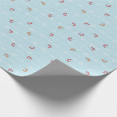 Papier Cadeau Snowflakes et les baies rouges hiver motif sherpa  (Coin)