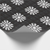 Papier Cadeau Snowflakes et tartan gris (Coin)