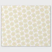 Papier Cadeau Snowflakes Gold Blanc Noël Nouvel An Salutations (Plat)