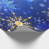 Papier Cadeau Snowflakes Gold Blue Noël Cadeau de Noël (Coin)