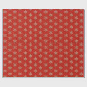 Papier Cadeau Snowflakes Gold et Red Christmas Motif (Plat)