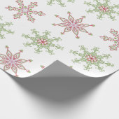Papier Cadeau Snowflakes hiver moderne stylé Noël (Coin)