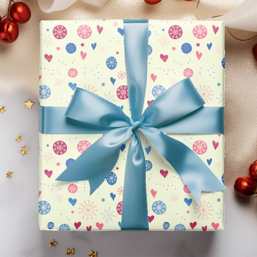 Papier Cadeau Snowflakes hiver Noël Motif de vacances