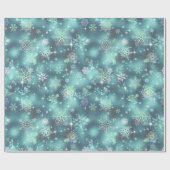 Papier Cadeau Snowflakes le plus beau Motif ID Turquoise846 (Plat)