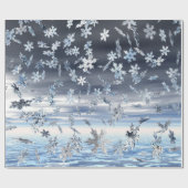 Papier Cadeau Snowflakes Métallurgiques En Miroir (Plat)