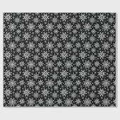 Papier Cadeau Snowflakes motif noir et blanc (Plat)