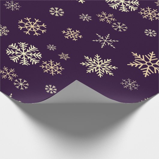 Papier Cadeau Snowflakes Motif sans voile violet Noël (Coin)