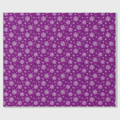 Papier Cadeau Snowflakes Motif sur Purple (Plat)
