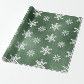 Papier Cadeau Snowflakes Motif Vacances Papier d'enveloppement (Déroulé)