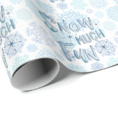 Papier Cadeau Snowflakes NEIGE BEAUCOUP AMUSANT Aquarelle Rétro (Coin rond)