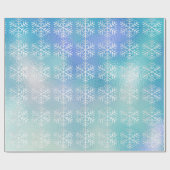 Papier Cadeau Snowflakes Noël Fête Bleu Froid Joyer1 (Plat)