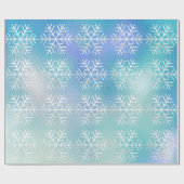 Papier Cadeau Snowflakes Noël Fête Bleu Froid Joyeux (Plat)