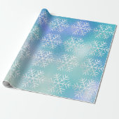 Papier Cadeau Snowflakes Noël Fête Bleu Froid Joyeux (Déroulé)