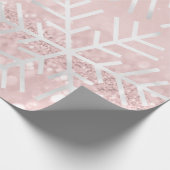 Papier Cadeau Snowflakes Noël Fête Rose Blush Parties scintillan (Coin)