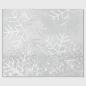 Papier Cadeau Snowflakes Noël Gray Silver Parties scintillant (Plat)