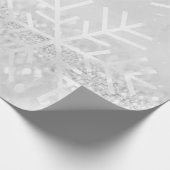 Papier Cadeau Snowflakes Noël Gray Silver Parties scintillant (Coin)