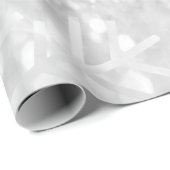 Papier Cadeau Snowflakes Noël Gray Silver Parties scintillant (Coin rond)