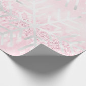 Papier Cadeau Snowflakes Noël Holiday Pink Spark Parties scintil (Coin)
