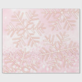 Papier Cadeau Snowflakes Noël Rose rose Parties scintillant (Plat)
