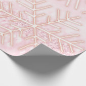 Papier Cadeau Snowflakes Noël Rose rose Parties scintillant (Coin)