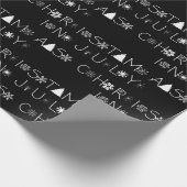 Papier Cadeau Snowflakes Noir et blanc Noël en juillet (Coin)