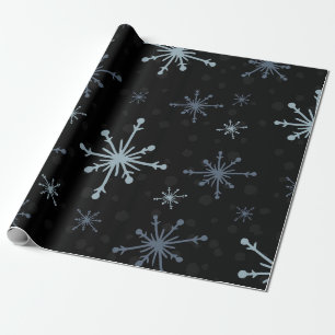 Papier Cadeau Snowflakes Nordic Navy Blue Wrapper Paper