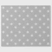 Papier Cadeau Snowflakes Pois Noël en argent (Plat)