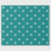 Papier Cadeau Snowflakes Pois Noël Turquoise (Plat)