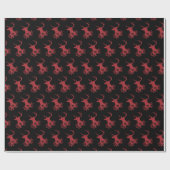 Papier Cadeau Snowflakes rouge hiver Noël Cerf (Plat)
