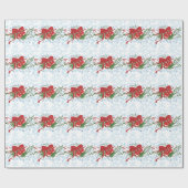 Papier Cadeau Snowflakes Rouge Vert Noël Couleurs Bow Berries (Plat)