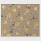 Papier Cadeau Snowflakes rustique Kraft (Plat)
