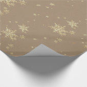Papier Cadeau Snowflakes Rustique Kraft Gold (Coin)
