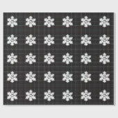 Papier Cadeau Snowflakes rustiques et tartan gris (Plat)