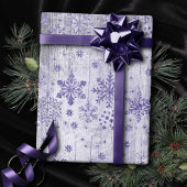 Papier Cadeau Snowflakes rustiques | Lavande violette scandinave