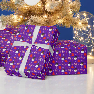 Papier Cadeau Snowflakes Snowman Sucres de canne Arrière - plan