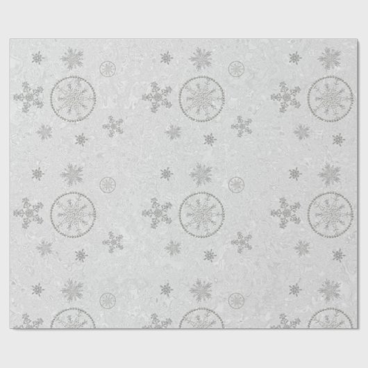 Papier Cadeau Snowflakes Sparkings Parties scintillant Blanc Noë (Plat)