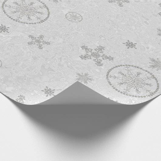 Papier Cadeau Snowflakes Sparkings Parties scintillant Blanc Noë (Coin)