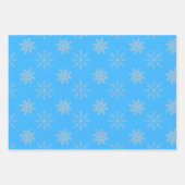 Papier Cadeau Snowflakes sur Bleu, Violet & Pink Feuille Set de  (Devant)