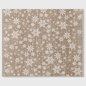 Papier Cadeau Snowflakes - Tan Burlap Texture (Plat)