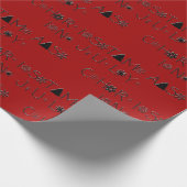 Papier Cadeau Snowflakes Typographie Noël en juillet Rouge (Coin)