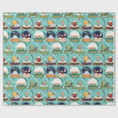 Papier Cadeau SnowGlobe//Noël//Gnome//Gingerbread House (Plat)