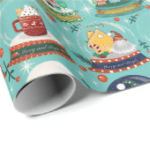 Papier Cadeau SnowGlobe//Noël//Gnome//Gingerbread House (Coin rond)