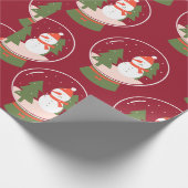 Papier Cadeau Snowglobe Snowman Noël (Coin)