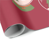 Papier Cadeau Snowglobe Snowman Noël (Coin rond)